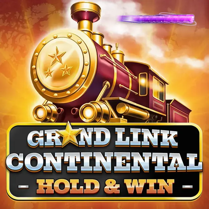 Tampilan antarmuka seluler slot Grand Link Continental: Hold & Win dengan tema kereta mewah.